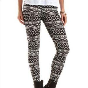 Charlotte Russe b&w aztec pattern leggings